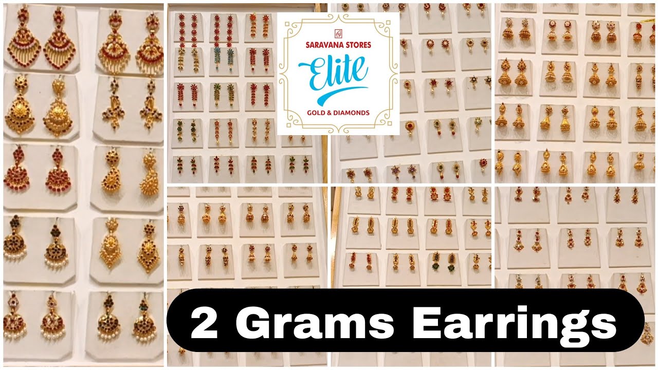 Saravana Stores Elite Gold Stone Earrings Collections | Reversible Earrings | Fancy Earrings