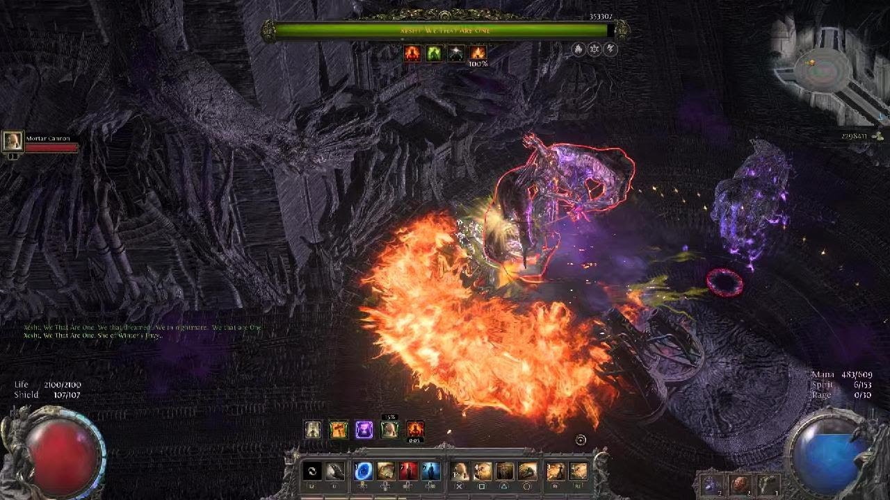 T4 Xesht under 30sec with Rakiata Flow support. Tactician. Path Of Exiles 2