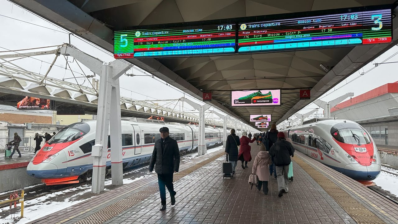 🚄 4K UHD Scenic Sapsan Train Journey: Moscow to St. Petersburg | High-Speed Rail Adventure! 🇷🇺