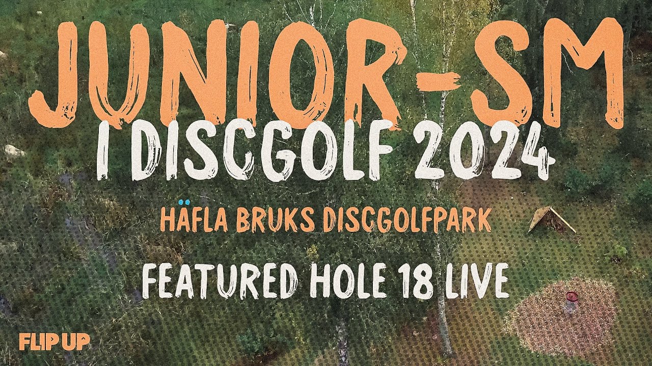 Junior-SM i Discgolf på Häfla Bruk, 2024. Featured hole 18. Runda 3.
