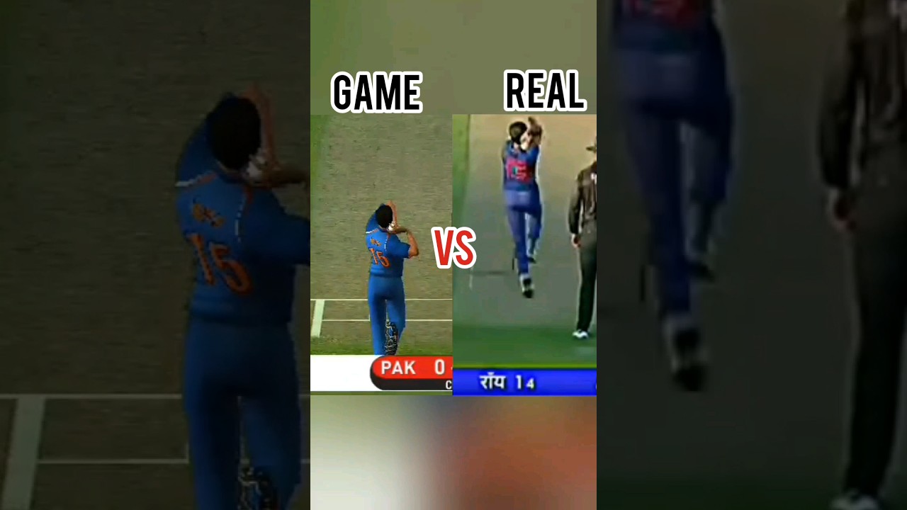 BHUVNESHWAR KUMAR REAL VS GAME BOWLING ACTION| REAL CRICKET 25 /24 /22/20 #cricket #shorts