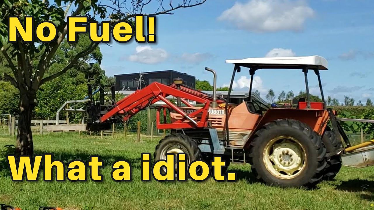 No Fuel. I ran my Kubota M4950 Tractor out of fuel again.