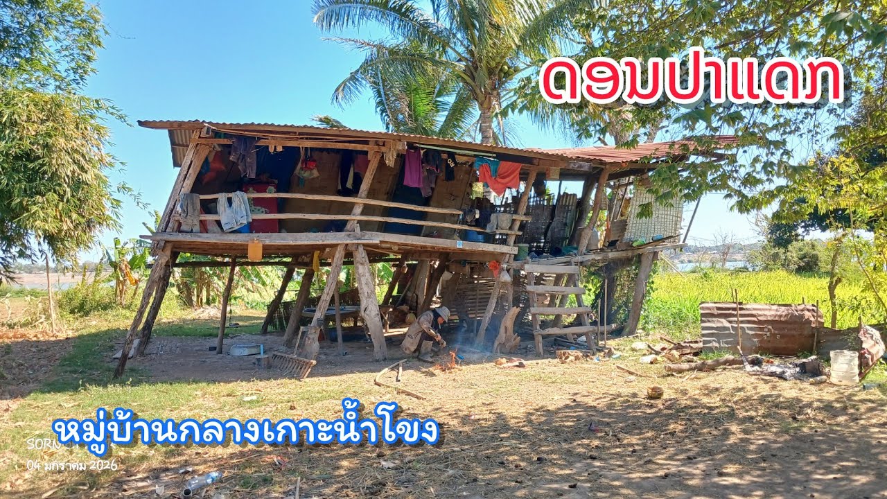 ທ່ຽວດອນປາແດກ, ມ.ໜອງບົກ ບ້ານກາງດອນນ້ຳຂອງ || หมู่บ้านเกษตรกลางเกาะน้ำโขง
