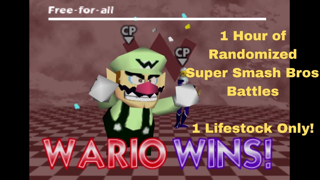 1 HOUR OF RANDOMIZED SUPER SMASH BROS BATTLES - 1 LIFESTOCK ONLY!