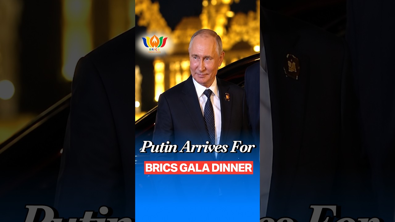 Putin Arrives At Bharat Mandapam For BRICS Gala Dinner