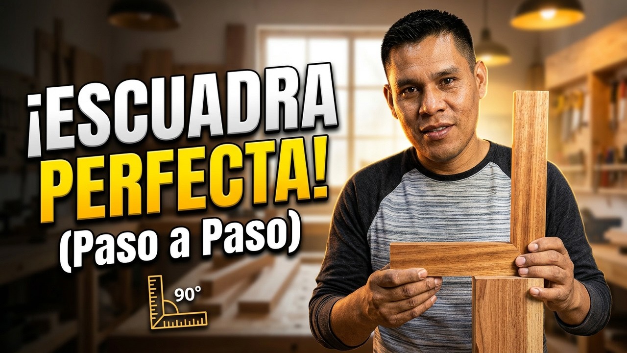 🔥  COMO HACER una ESCUADRA de MADERA.  Paso A Paso 📏