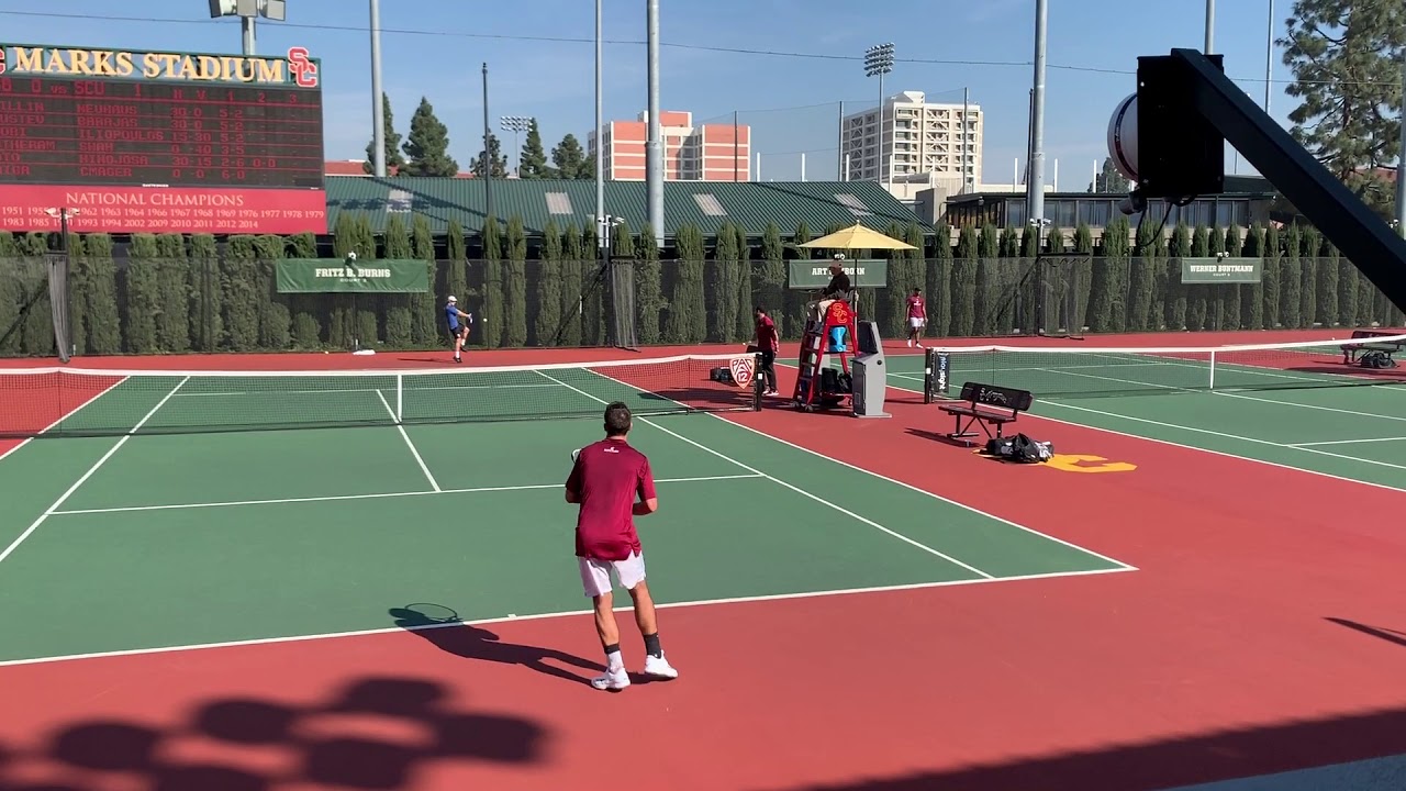 Victor Krustev (UCSB) vs Jesus Barajas (SCU) #2 Singles 1-25-20