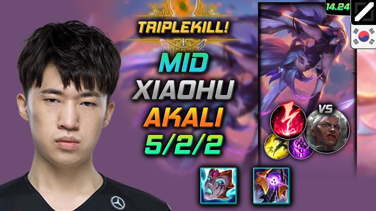 Akali Mid Build Xiaohu Liandry's Torment Electrocute - LOL KR Master Patch 14.24