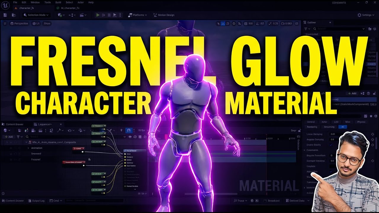 Материал &laquo;Френелевское свечение&raquo; для персонажей в Unreal Engine
