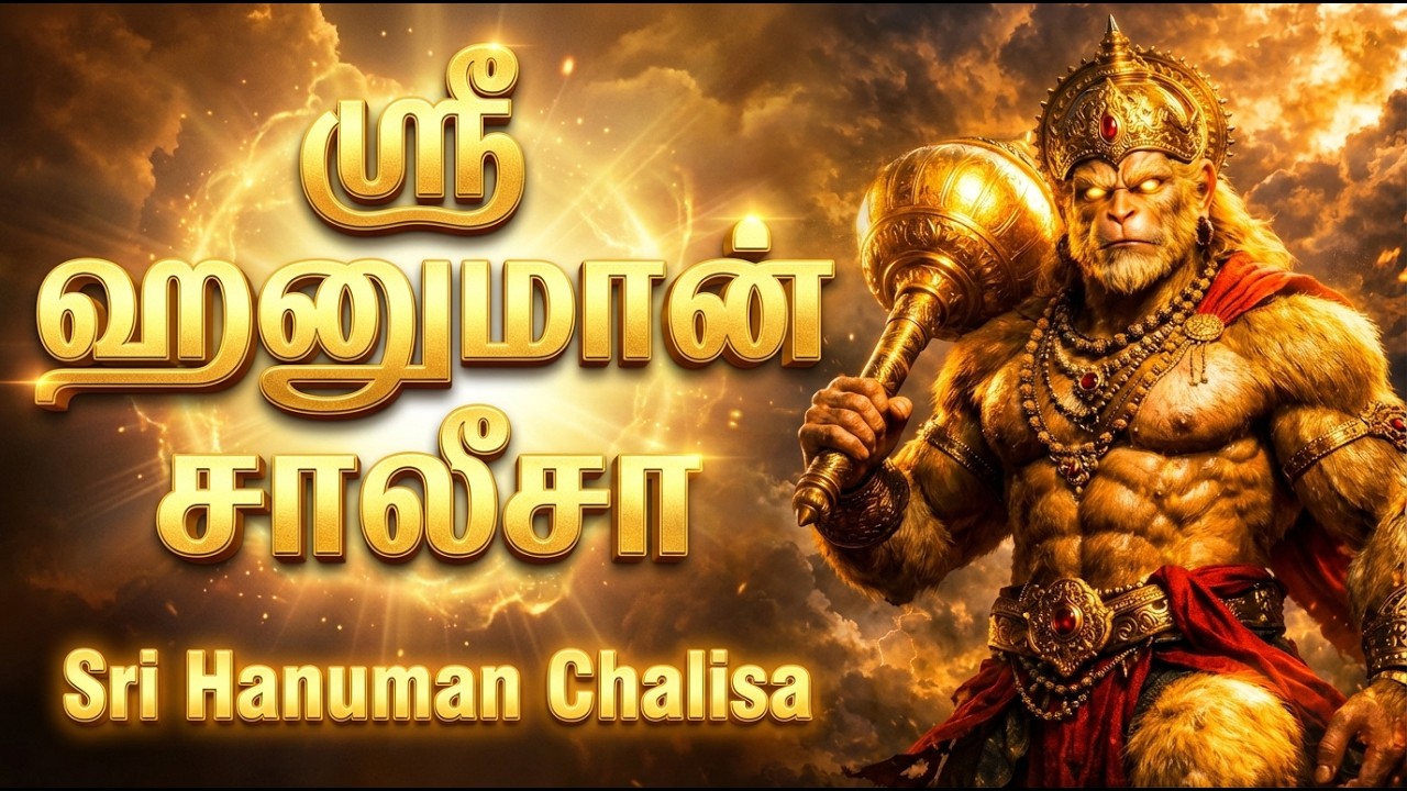 Hanuman Chalisa Tamil With Lyrics | Anjaneyar Chalisa Tamil | Anjaneyar Bakthi Padalgal