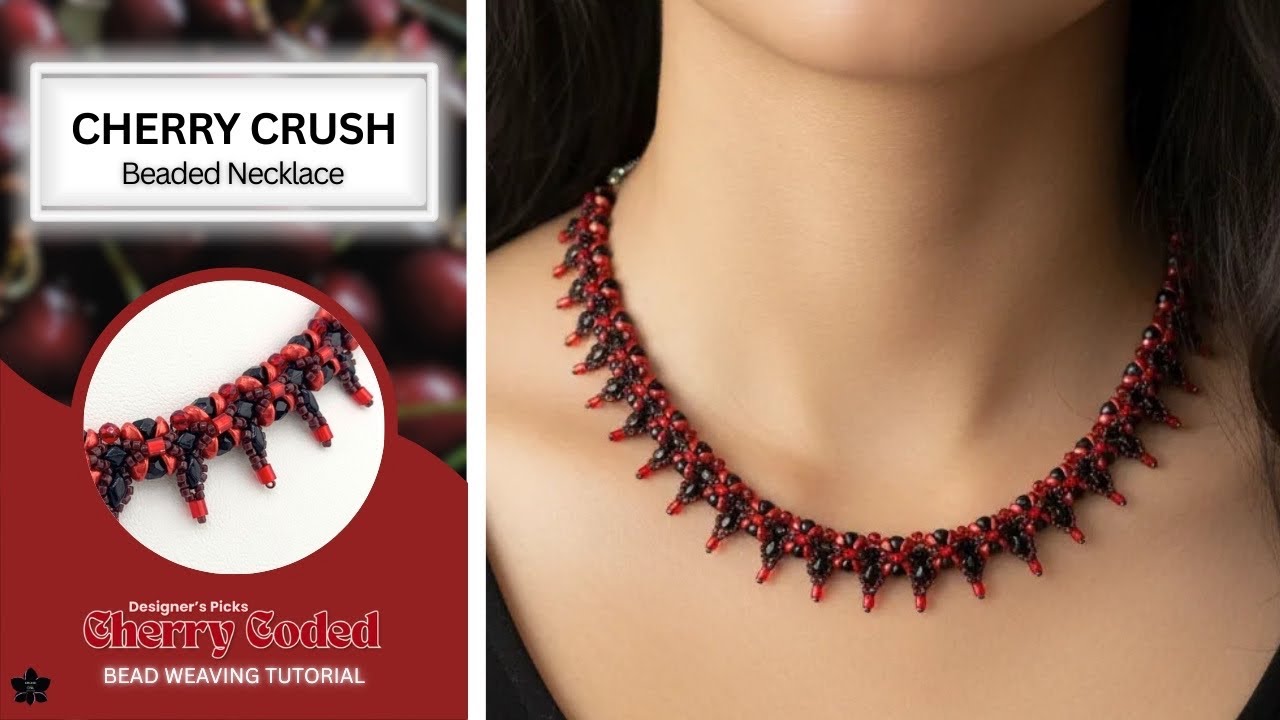 Cherry Crush 🍒 Урок по созданию ожерелья из бисера