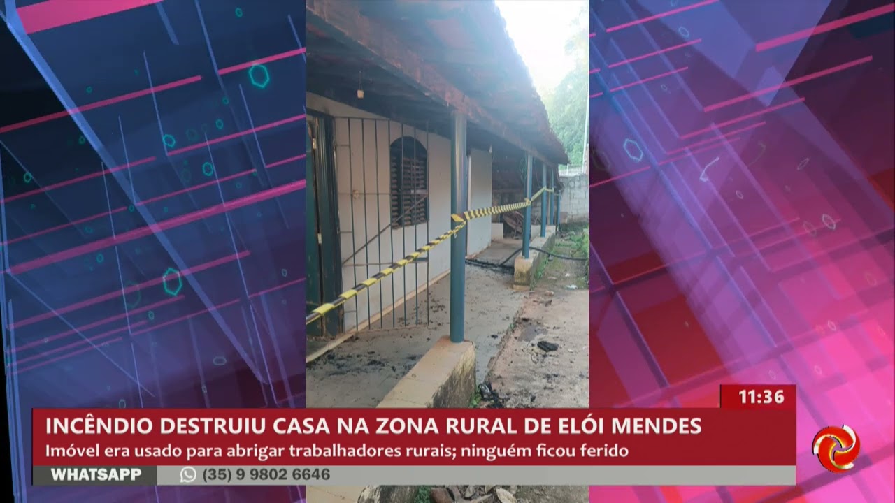 Incêndio destrói casa na zona rural de Elói Mendes