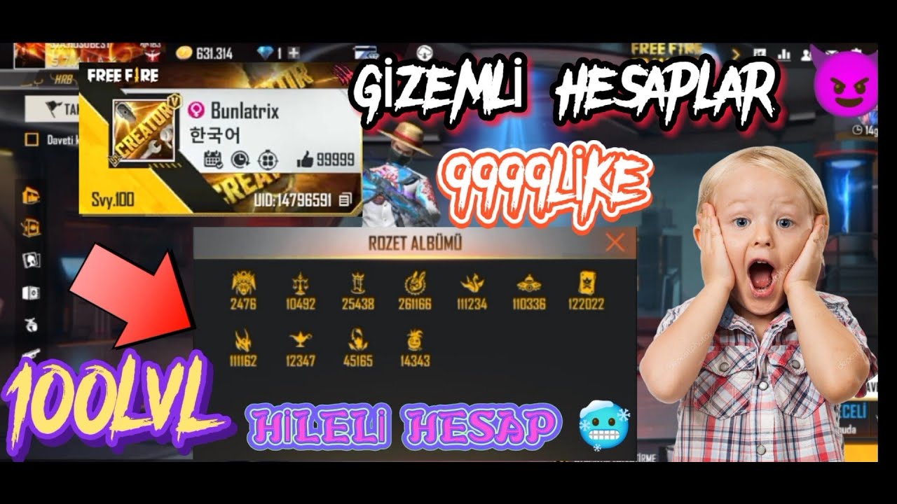 FREE FİRE GİZEMLİ HESAPLARI İNCELEDİK 🥶🤔 | 100 LVL + 99999 LİKE 🤯😱 | HİLELİ HESAPLAR 🤬😈 |