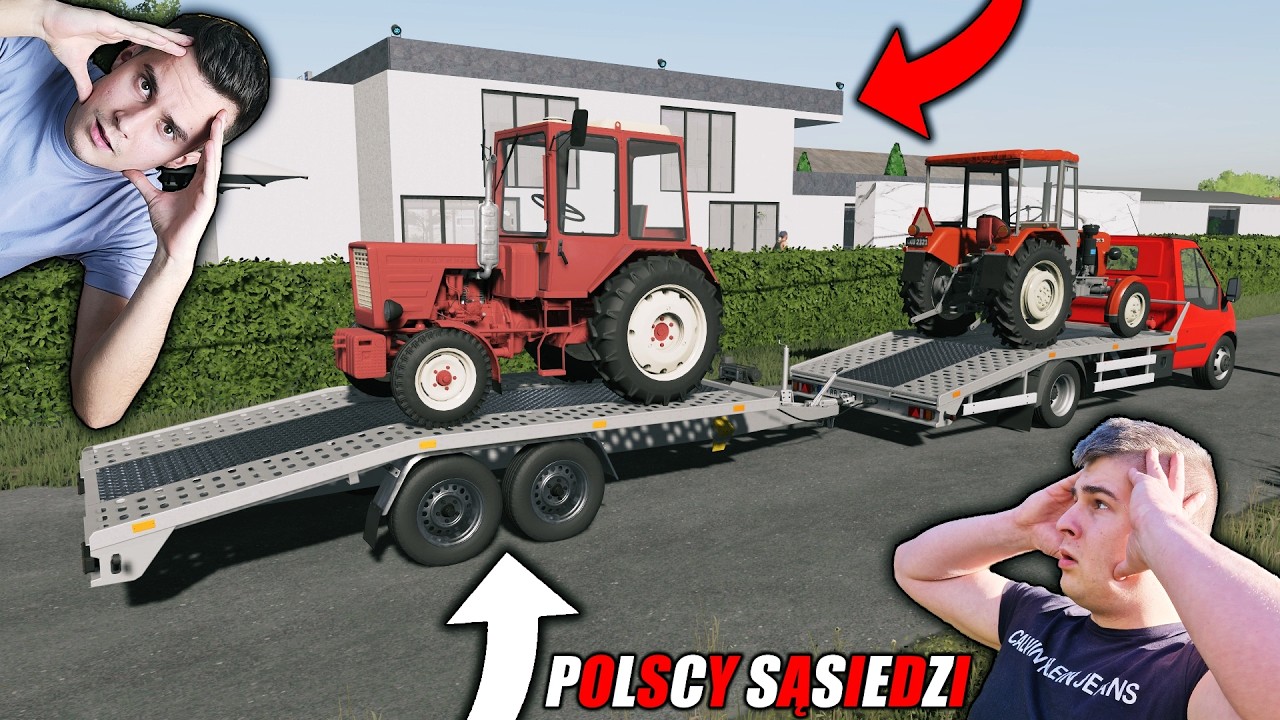 WRĘCZYŁEM CIĄGNIKI PANU DARIUSZOWI😱 ILE NA TYM ZAROBIĘ❓😀 OPOROWY TRANSPORT😂┃POLSCY SĄSIEDZI S2┃386