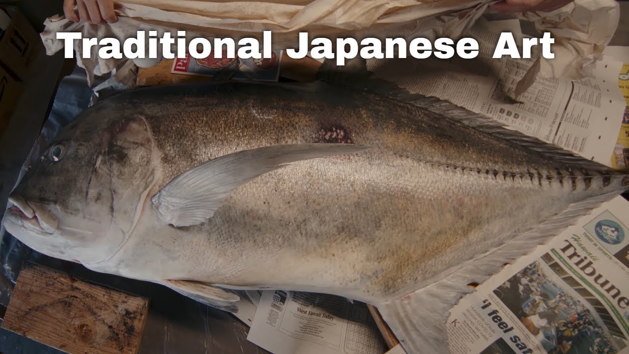 Gyotaku Fish Printing 101lb Giant Trevally 