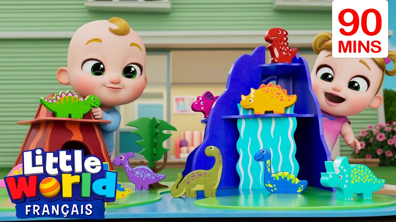 10 petits dinosaures | Comptines pour les tout-petits | Little World Français