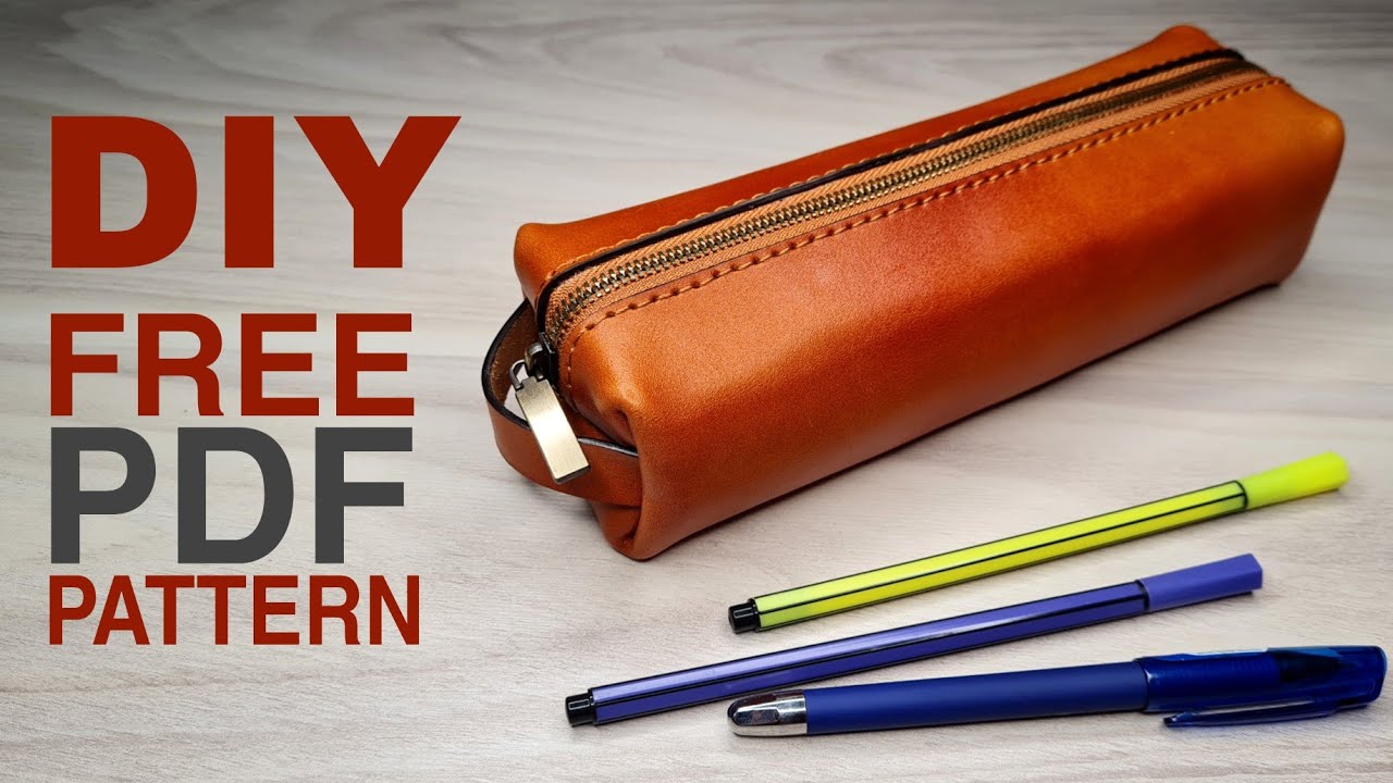 FREE PATTERN⭕️Leather Pencil Case😎آموزش و الگوی رایگان جامدادی