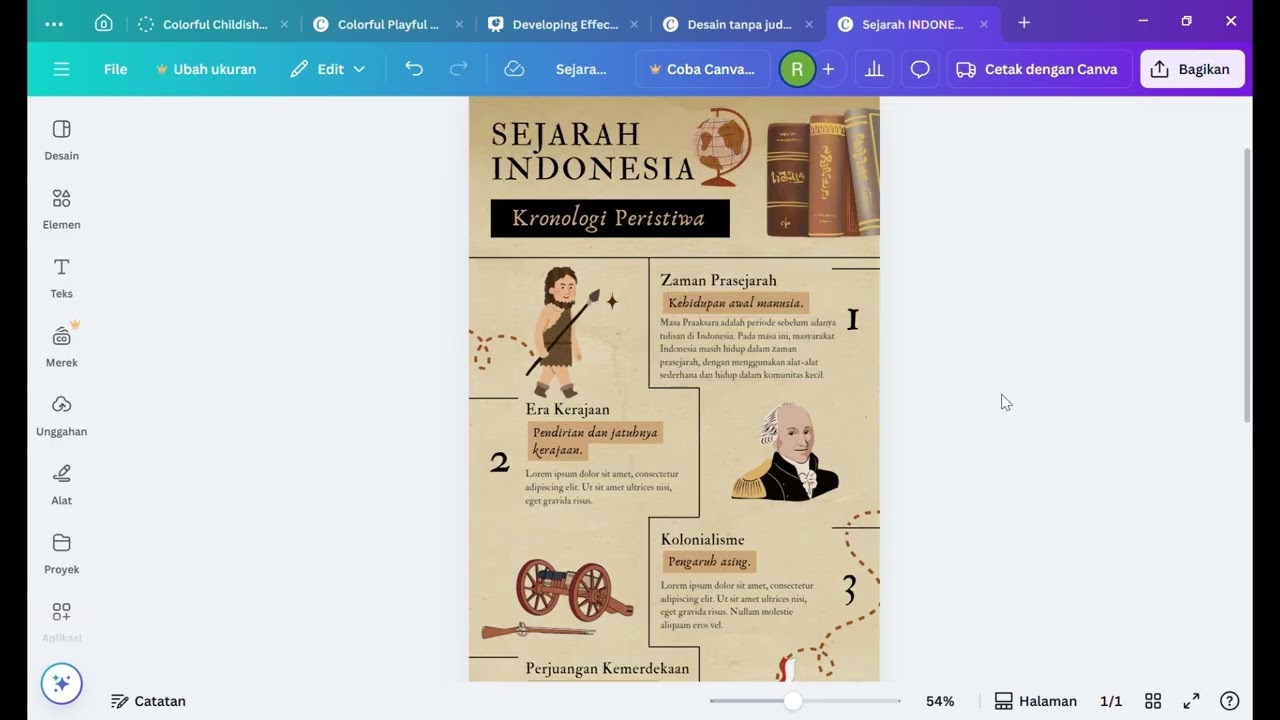 TUTORIAL MEMBUAT INFOGRAFIS SEJARAH INDONESIA MELALUI APLIKASI CANVA