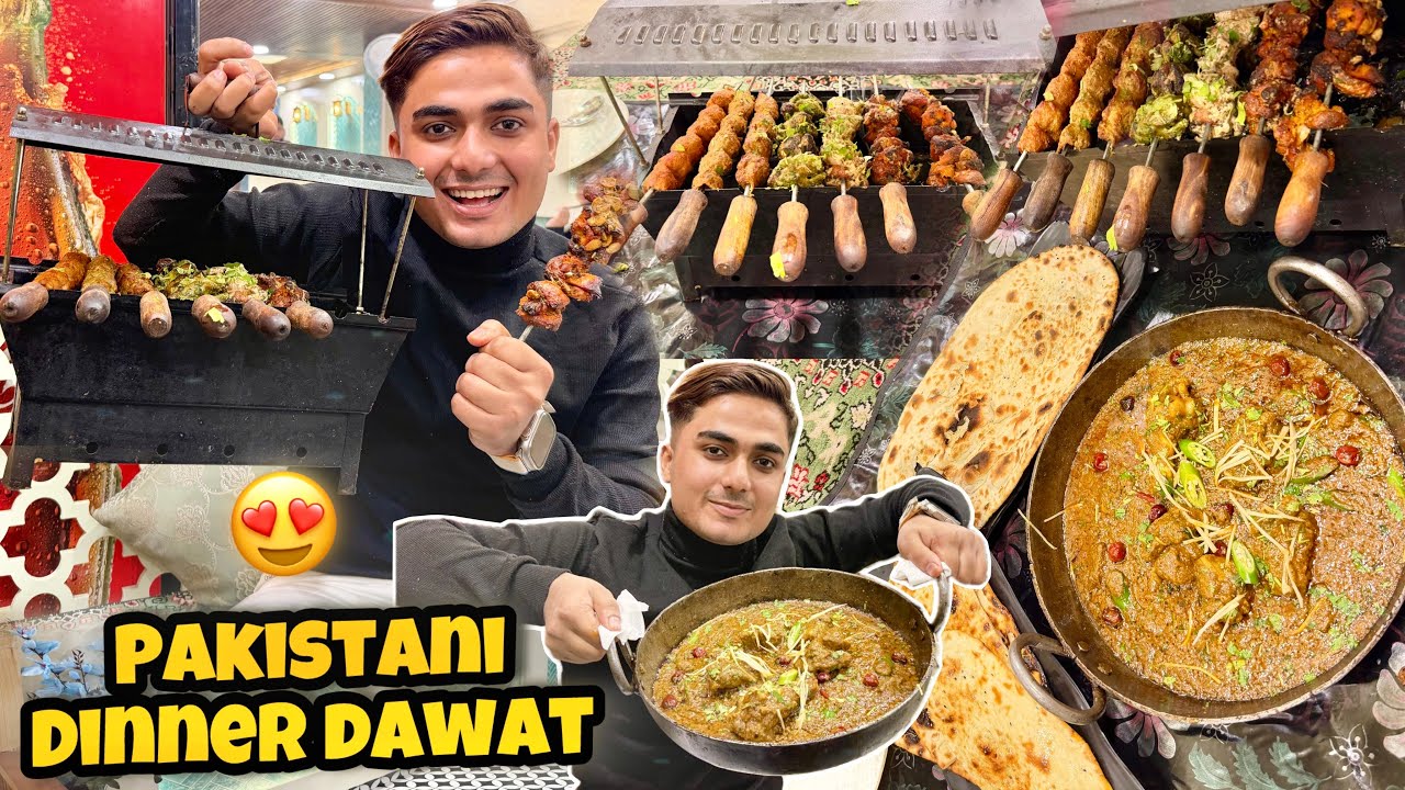 Pakistani food in India 😍best Karachi mutton kadai🔥full barbecue manga liya🫶🏻