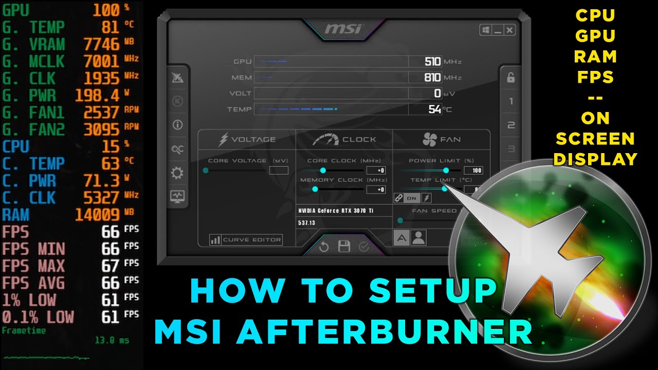 Как настроить MSI Afterburner и отображение на экране | FPS, CPU, GPU ИСПОЛЬЗОВАНИЕ И ТЕМПЕРАТУРЫ