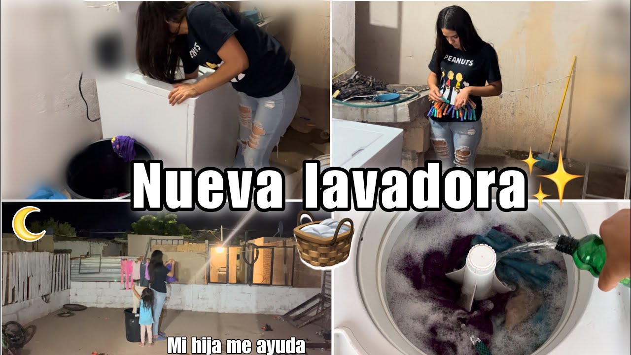 ME COMPRE UNA LAVADORA ‼️😍🙏🏻🧺+lavando ropa 👚👖🫧/mi hija de 3 años me ayuda🧺