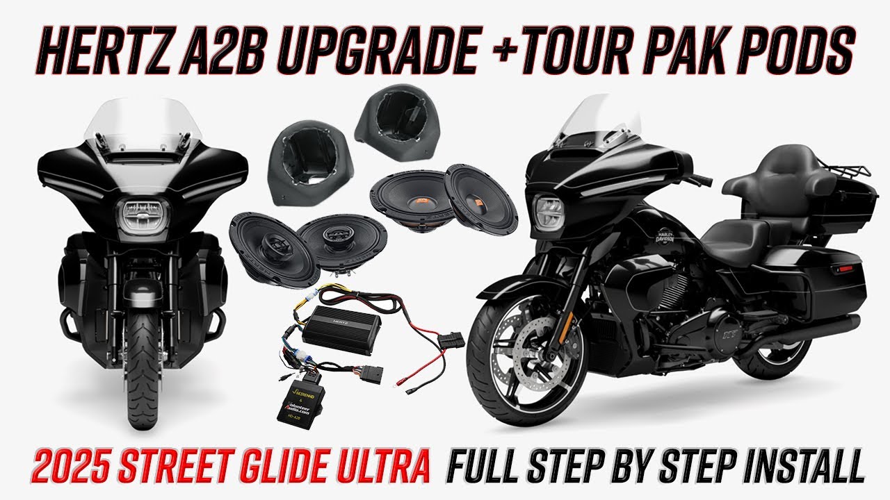 First 2025 Harley Davidson Street Glide Ultra Hertz A2B Audio Upgrade adding Tour Pack Speakers!