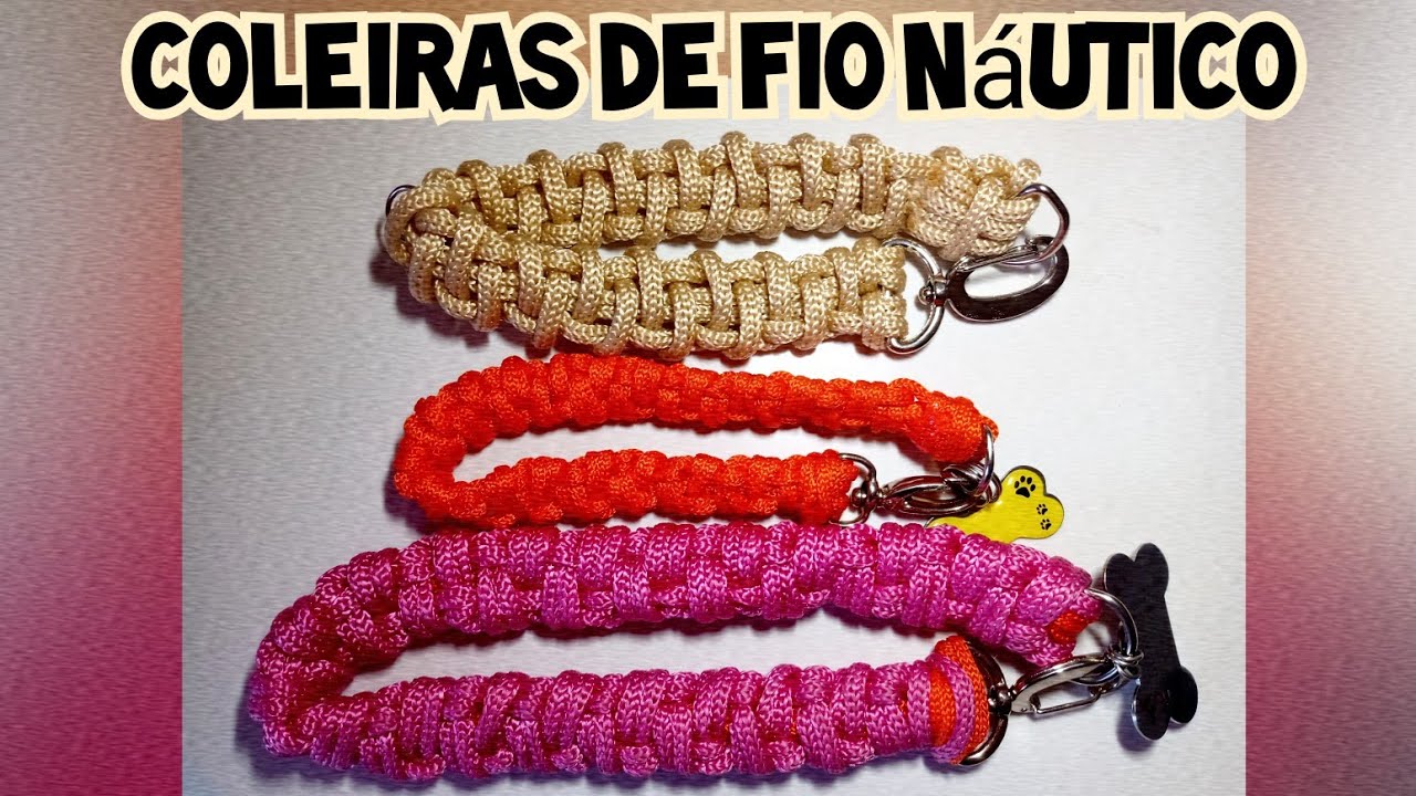 COLEIRA PET DE FIO NÁUTICO E MACRAMÊ🐕❤️🐕❤️🐕 #coleiras  #coleiraspet  #coleira