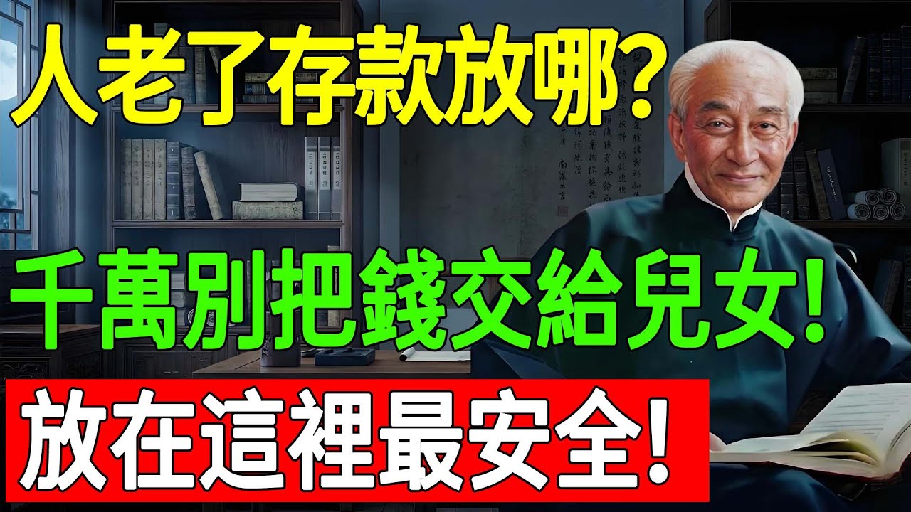南懷瑾一語道破：人老了沒錢，才是最慘的結局！千萬別把錢交給兒女！存款該放在哪里？#南懷瑾 #南師智慧 #養老 #晚年幸福 #存錢 #兒女債 #家庭教育 #因果 #佛學智慧