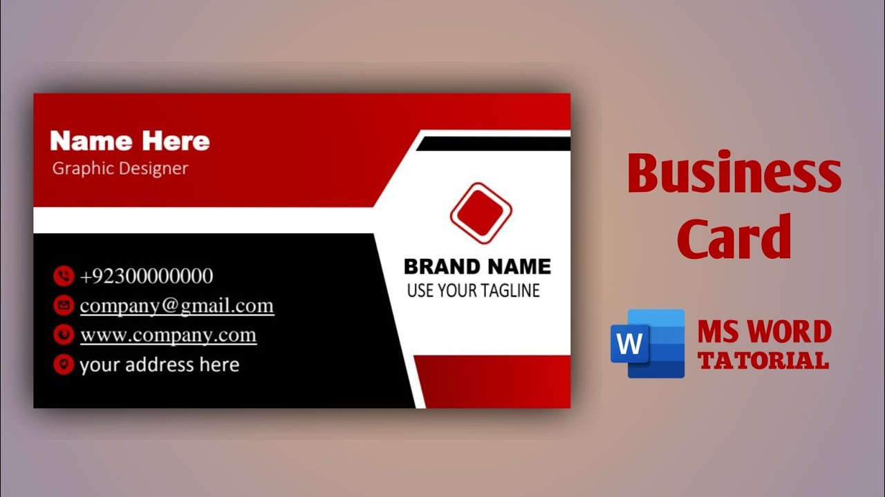 Business Card Design MS Word | Business Card Design MS Word Esay Tatorial 