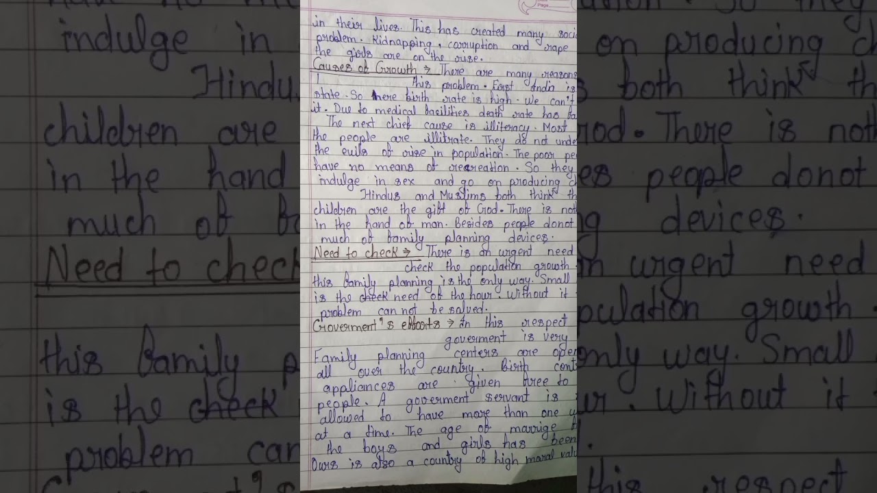 Essay The problem of population in India # essay writing #