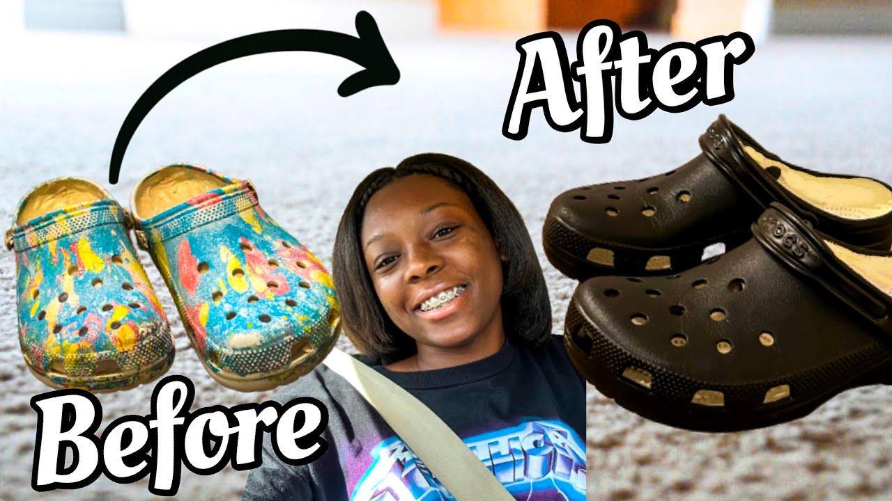 Покраска распылением моих Crocs | пошаговый процесс