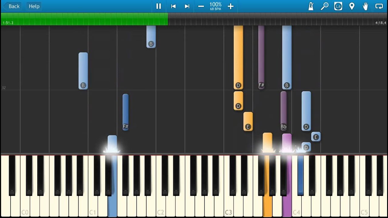 Bach - Air On A G String - Piano Tutorial - How To Play - Synthesia