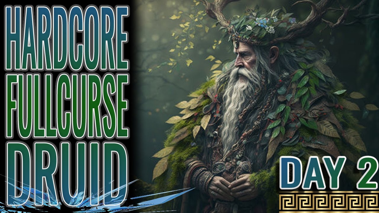 Titan Quest - Day 2 Hardcore Cursed The ONLY Druid (Storm+Nature)! !rip