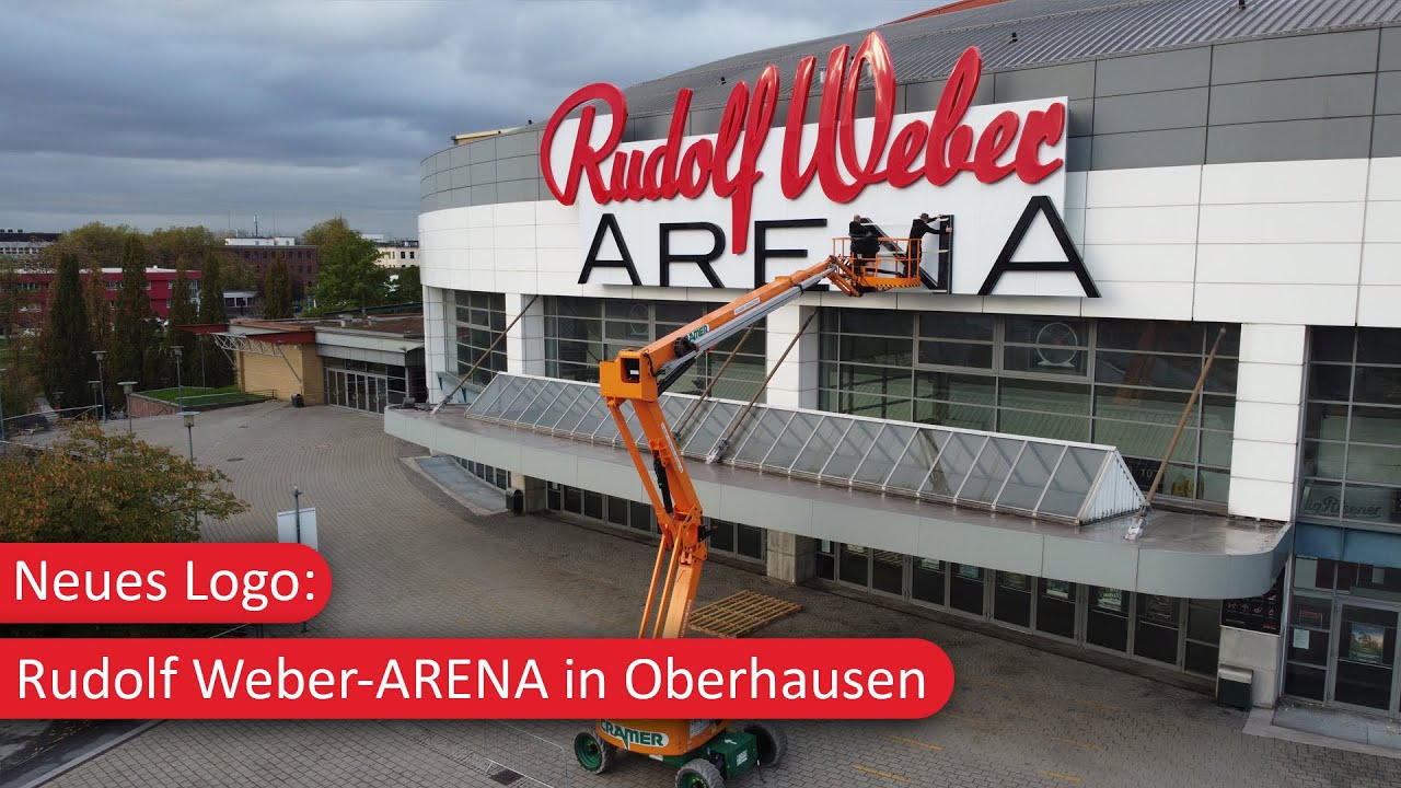 Rudolf Weber-ARENA Oberhausen: Montage des neuen Logos im Zeitraffer