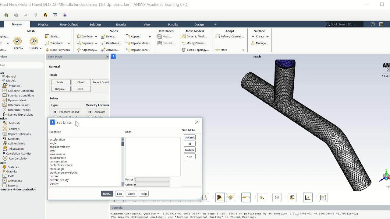 Analisis de flujo en tuberia  en Ansys