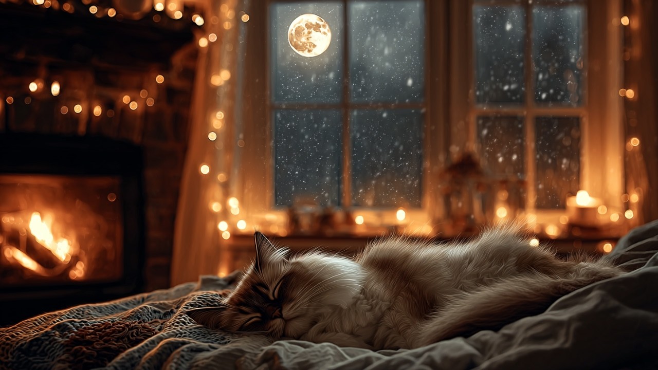 Sleepy Cat Piano 🌙 Cozy Piano Music for Anxiety Relief, Comfort & Deep Sleep