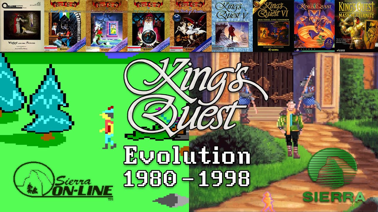 Evolution of King's Quest (1980 - 1998) Sierra On-Line - Kings Quest adventure point and click games