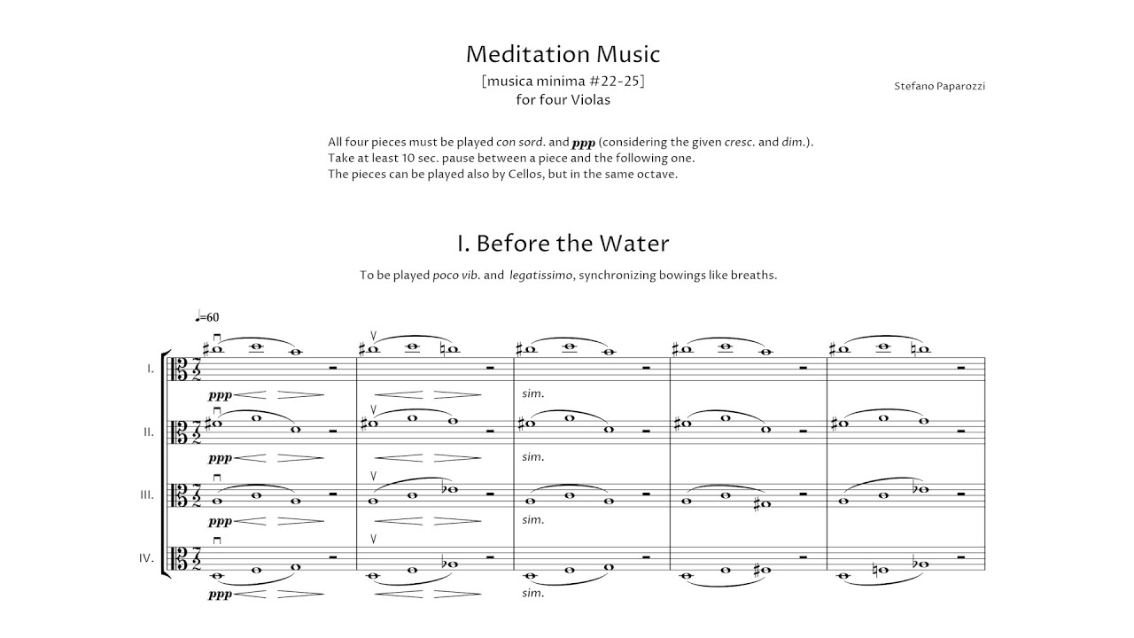 Stefano Paparozzi – Meditation Music, for 4 Violas (Antonios Tzivenis)