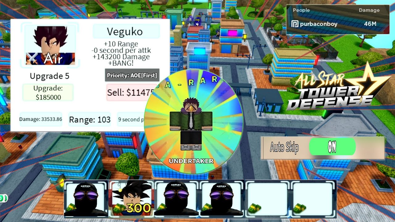 Level 80 Vegito in Raid 3 | 4 Units Solo Gameplay | Roblox All Star Tower Defense