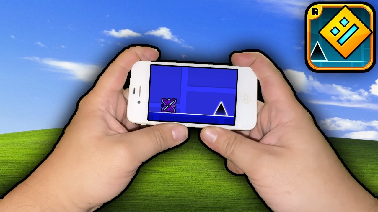 Geometry Dash on the iPhone 4s