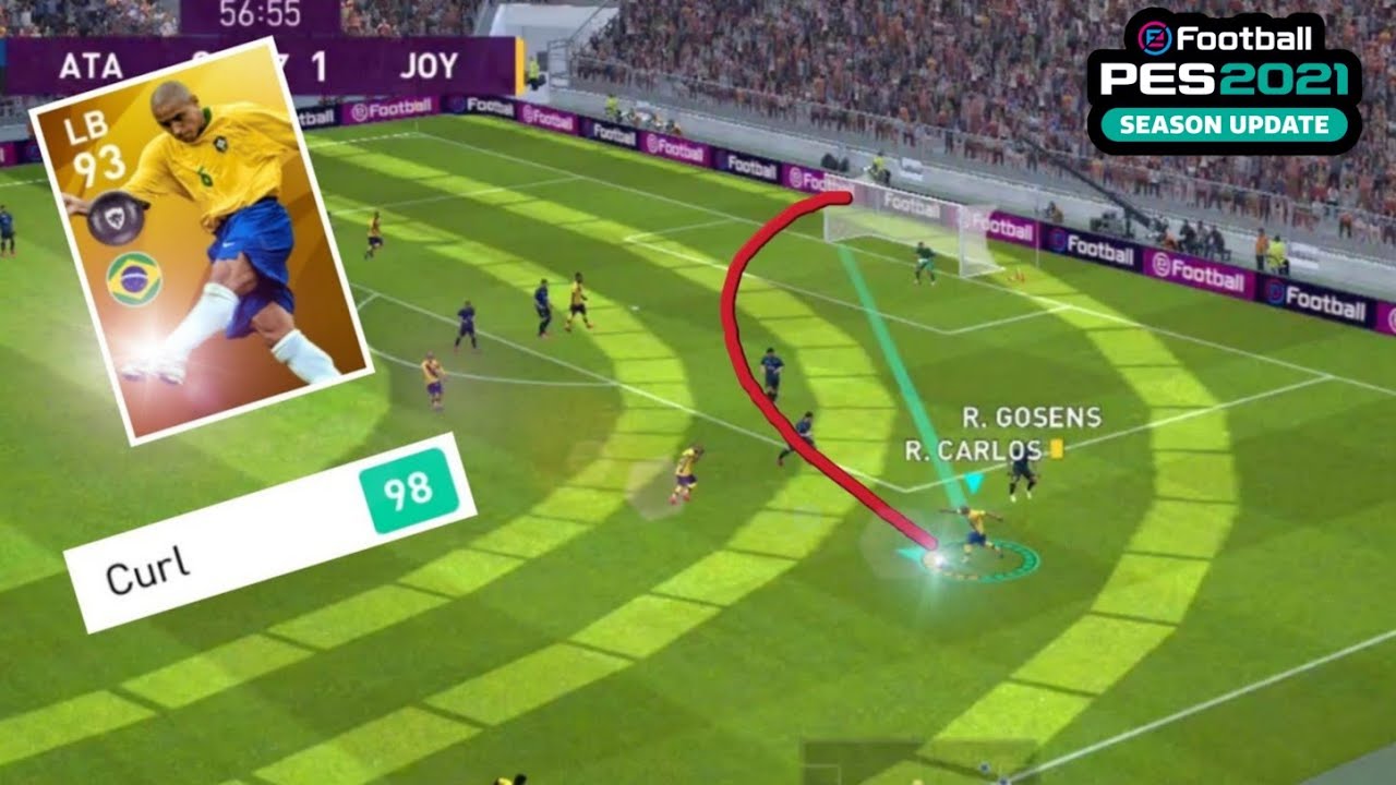 Roberto Carlos with 98 Curling in eFootball PES 21 Mobile !!! 🔥