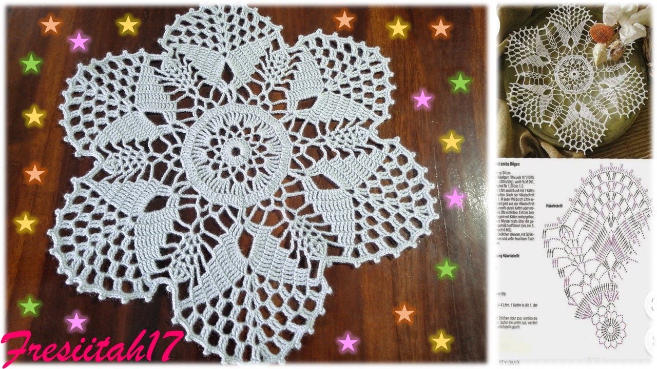 Tapete de14 hileras con varios tipo de varetas a crochet (diámetro aprox. 45 cm)