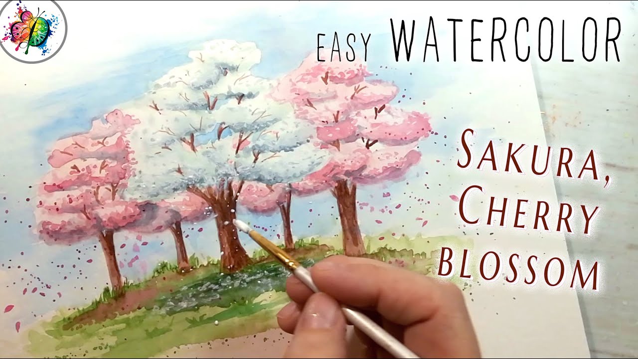 Watercolor Cherry Blossom Painting
