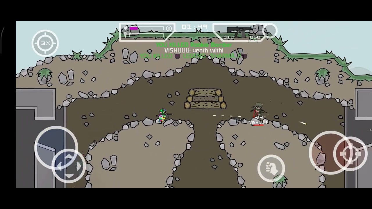 JUNKYARD (MINI MILITIA 2) SOLO VS SOLO PLAY