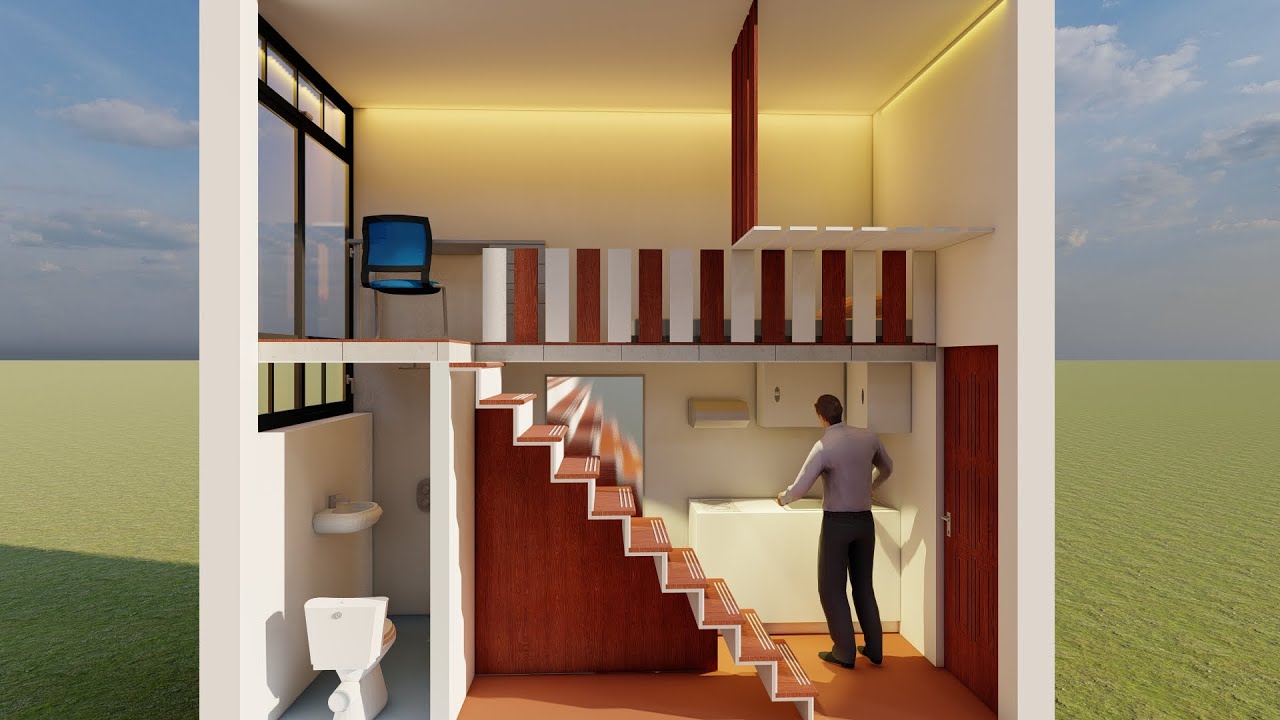 TINY APARTMENT HOUSE DESIGN IN ARCHICAD