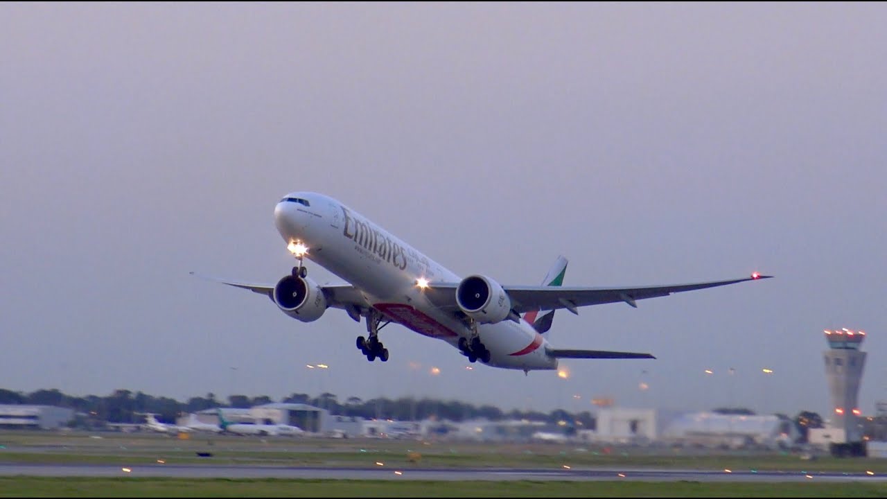 Emirates Boeing 777-300ER Beautiful Twilight Departure