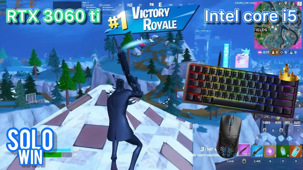 RTX 3060 ti +Intel Core i5 | Fortnite Chapter 4 Season 3 Solo Battle Royale | Performance Mode 1440p