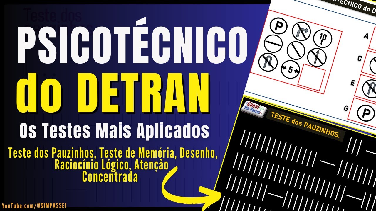 PSICOTECNICO do DETRAN 2025. AVALIAÇÃO PSICOLÓGICA DETRAN 2025. Teste de atenção. Exame psicológico.