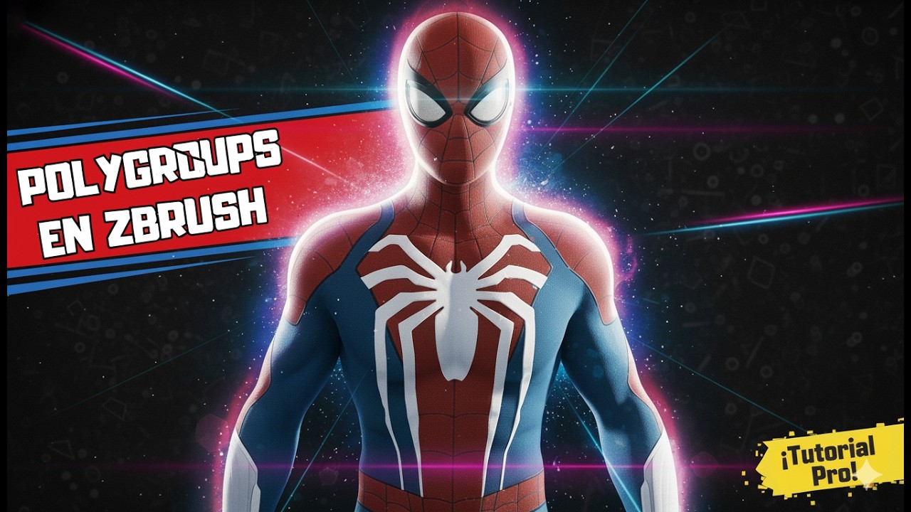 Cómo usar Polygroups en ZBrush | Separar partes del traje de Spiderman | Aprendiendo ZBrush