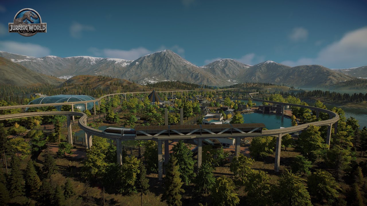 Jurassic World Evolution 2 SANDBOX KANADA - Einschienenbahn bei Tag